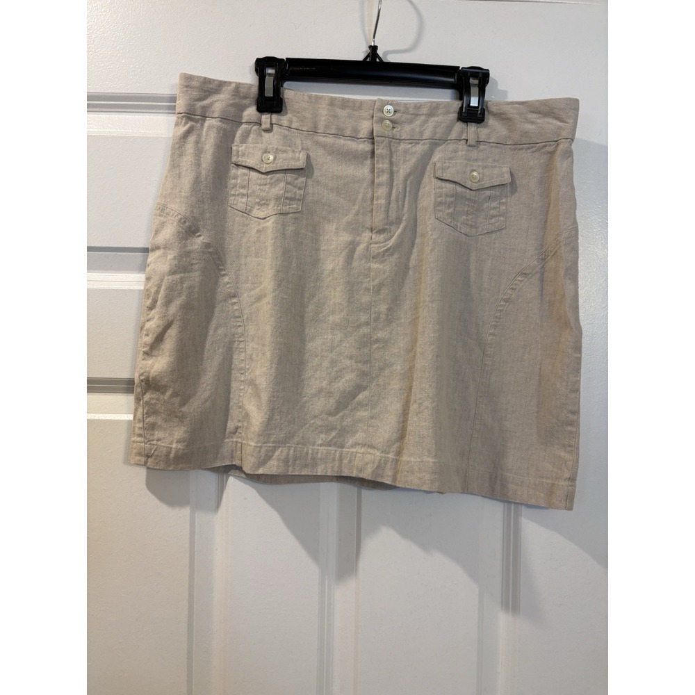 Banana Republic Women's Linen Skirt,‎ Beige, Size 10, Stretch